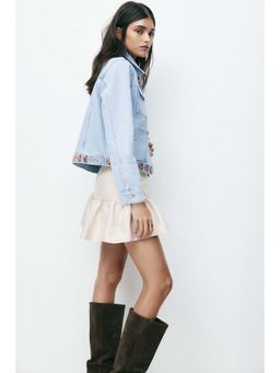 H&M - Women Blue Embroidery-Detail Denim Jacket