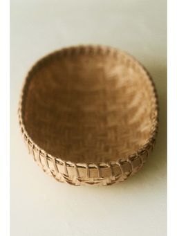 H&M - Beige Small Oval Bamboo Basket