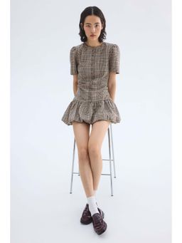 H&M - Women Beige Bubble-Hem Dress