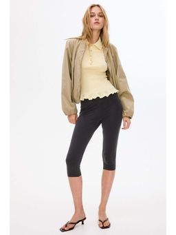 H&M - Women Yellow Rib-knit collared top