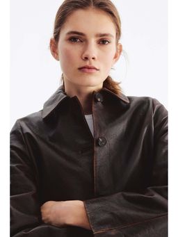 H&M - Women Brown Leather Jacket