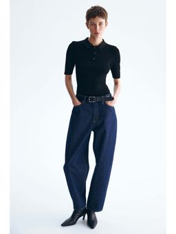 H&M - Women Black Pointelle-knit top