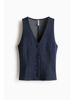 H&M - Women Navy Blue Jersey Waistcoat