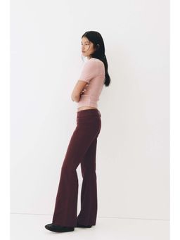 H&M - Women Maroon Flared Tailored Trouser