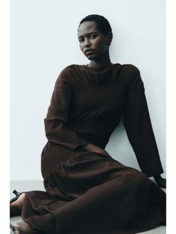 H&M - Women Brown Smocked Dress