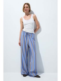 H&M - Women Blue Wide Drawstring Pant