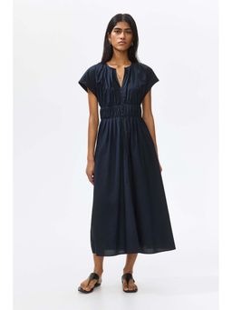H&M - Women Blue Cotton Midi Dress