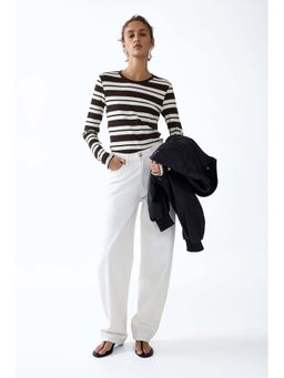 H&M - Women White Ribbed top