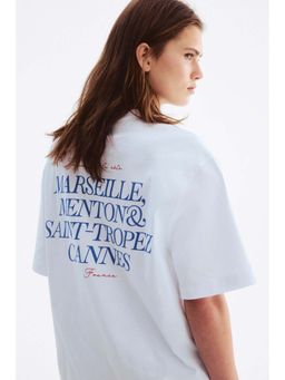 H&M - Women Multi-Color Oversized print-motif T-shirt