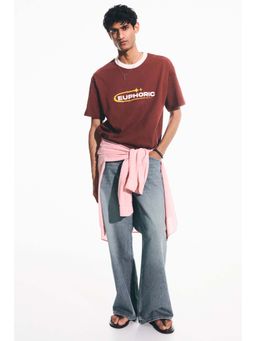 H&M - Men Red Loose Fit Printed T-shirt