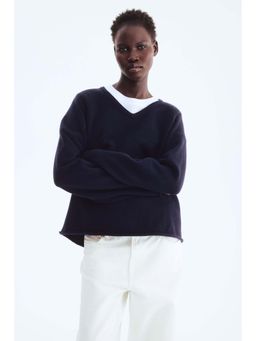 H&M - Women Blue V-neck jumper