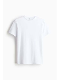 H&M - Men White Coolmax Slim Fit T-Shirt