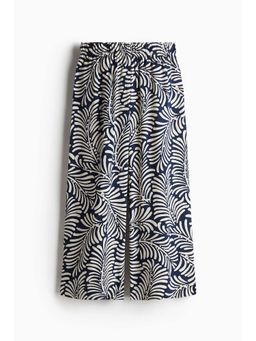 H&M - Women Blue Cropped Pull-On Trousers