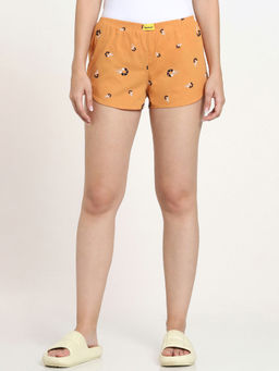 Bewakoof - Women's Orange All Over Printed Boxer Shorts