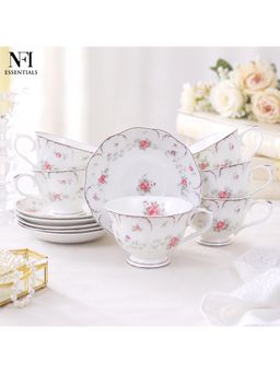 NFI Essentials - 6Pcs Ceramic Tea Cup And Saucer Set 200Ml