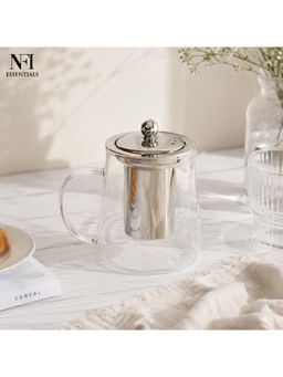 NFI Essentials - Glass Tea Infuser Mug With Stainless Steel Tea Strainer & Lid