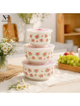 NFI Essentials - 3 Piece Ceramic Bowl Set With Airtight Lids