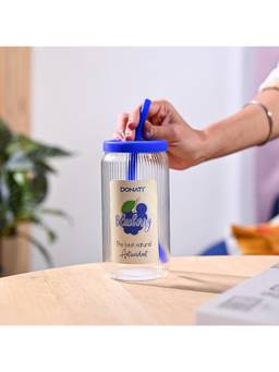 Voncasa - Glass Sipper 500Ml Glossy Printed Design Durable Glass Material