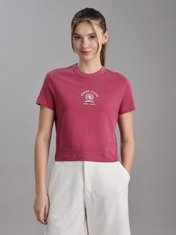 Tommy Hilfiger - Women Red Cotton Crew Neck T-Shirt