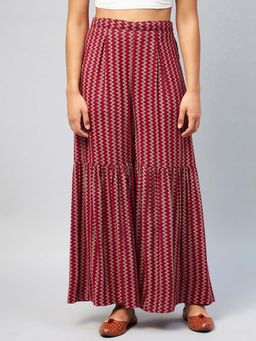 InWeave - Maroon Zig Zag Print Sharara