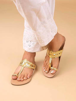 The Madras Trunk - Women Kolhapuri in Gold