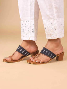 The Madras Trunk - Women Kaya Black Block Heels