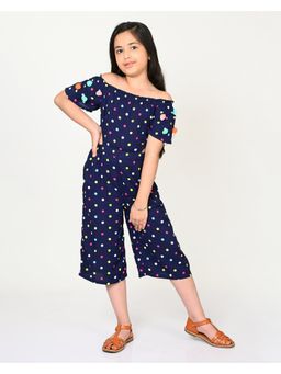 Lil Drama - Sassy Boho Girls Navy Jumpsuit From the Sibling Collection