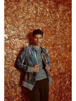 Nirmooha - Grey Printed Bomber Jacket