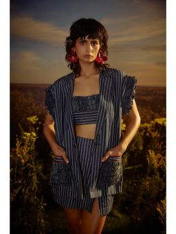 Nirmooha - Blue Modern Maverick Jacket