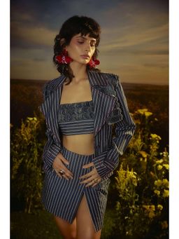 Nirmooha - Blue Urban Stripes Jacket