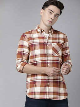 The Bear House - Mens Multi Checked Flannel Slim Fit Casual Shirt
