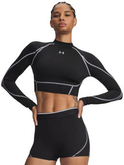 Under Armour - Women'S Heat Gear Elite Crop High Long Sleeve Crop T-Shirt