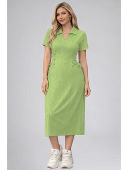 Twenty Dresses by Nykaa Fashion - Womens Green Solid Color Midi Western Party Dress for Women
