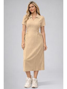 Twenty Dresses by Nykaa Fashion - Womens Skin Solid Color Midi Western Party Dress for Women