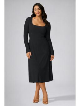 Twenty Dresses by Nykaa Fashion - Womens Black Square Neck A-Line Dress