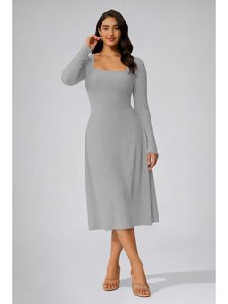 Twenty Dresses by Nykaa Fashion - Womens Grey Square Neck A-Line Dress