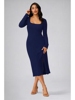 Twenty Dresses by Nykaa Fashion - Womens Blue Square Neck A-Line Dress