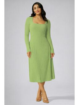 Twenty Dresses by Nykaa Fashion - Womens Green Square Neck A-Line Dress