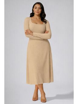 Twenty Dresses by Nykaa Fashion - Womens Skin Square Neck A-Line Dress