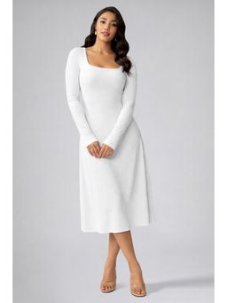 Twenty Dresses by Nykaa Fashion - Womens White Square Neck A-Line Dress