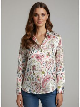 Twenty Dresses by Nykaa Fashion - Floral Paisley Printed White Womens Casual Shirt
