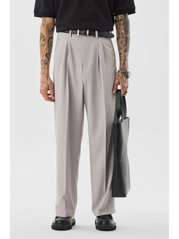 Snitch - Men Grey Solid Relaxed Casual Trouser