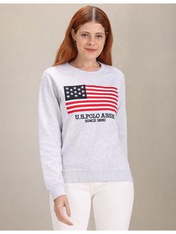 U.S. POLO ASSN. - Light Grey Heathered Brand Embroidered Sweatshirt