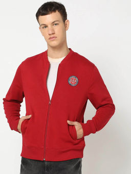GAP - Mens Zip-Front Regular Fit Sweatshirt Red