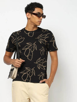 GAP - Mens Printed Crew Neck T-Shirt Black