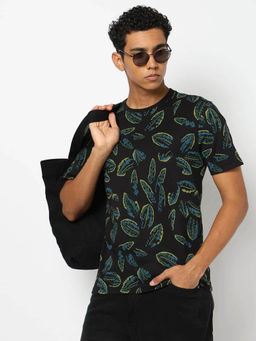 GAP - Mens Printed Crew Neck T-Shirt Black