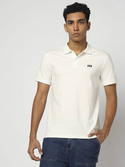GAP - Mens Polo Neck T-Shirt Off White