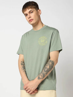 GAP - Mens Print Relaxed Fit Crew-Neck T-Shirt