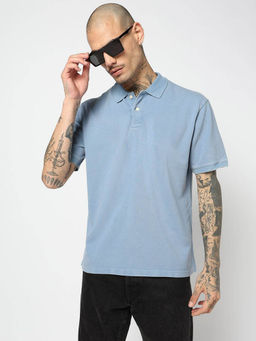 GAP - Mens Polo Neck Half Sleeve T-Shirt Blue