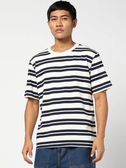 GAP - Mens Striped Crew Neck T-Shirt White